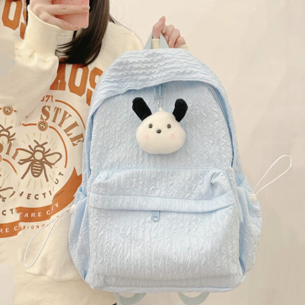 Large Capacity Simple Solid Color Backpack Middle School Students Backpack - Image 3