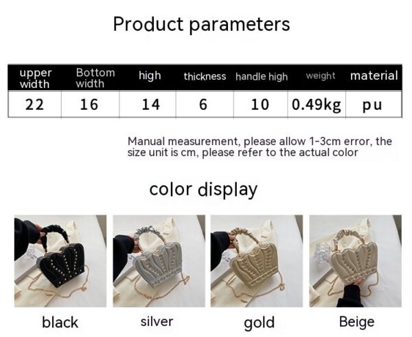Crown Handbags High-grade Elegant Affordable Luxury Fashion Shoulder Messenger Bag - Image 8