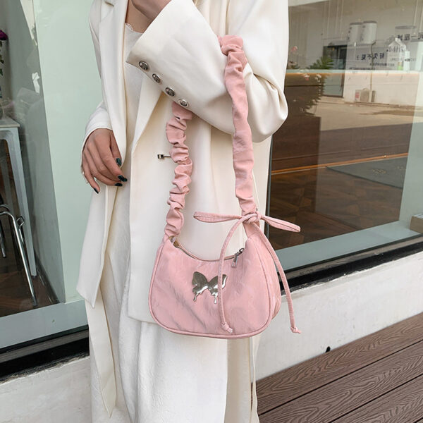 Crossbody Bag Casual Drawstring Bow Shoulder Bag - Image 4