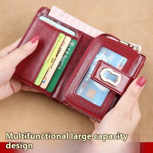Women's Fashion Short Large Capacity Buckle Wallet - Image 2