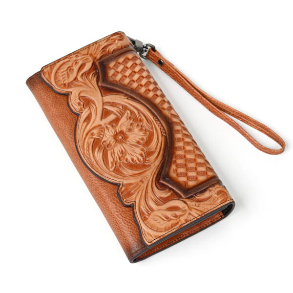 Chinese Style Embossed Wallet Top Layer Long Cowhide Fashion - Image 5