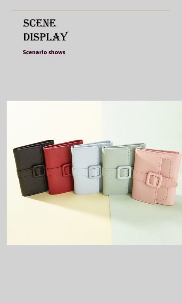 Purse Short Solid Color Card Holder Spring Women's High Sense - Image 10