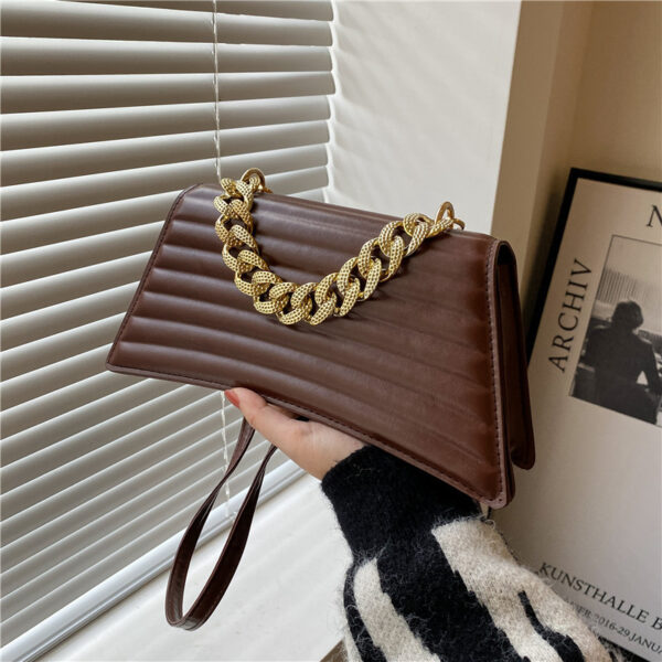 Indentation Plaid Chain Portable Shoulder Bag Red Bridal Bag Women - Image 7