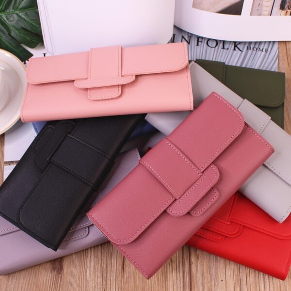 Women's Long Wallet Tri-fold Clutch Large Capacity - Image 5