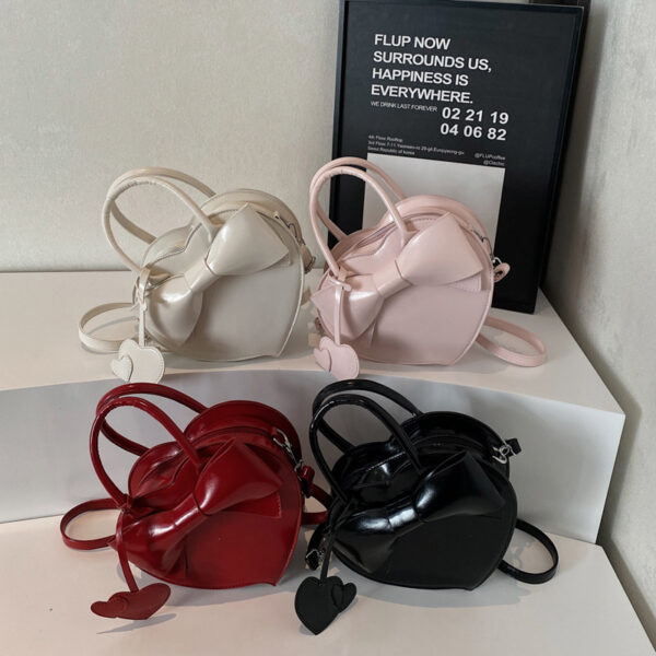 Bow Heart Bag Fashion Portable Shoulder Messenger Bag - Image 4