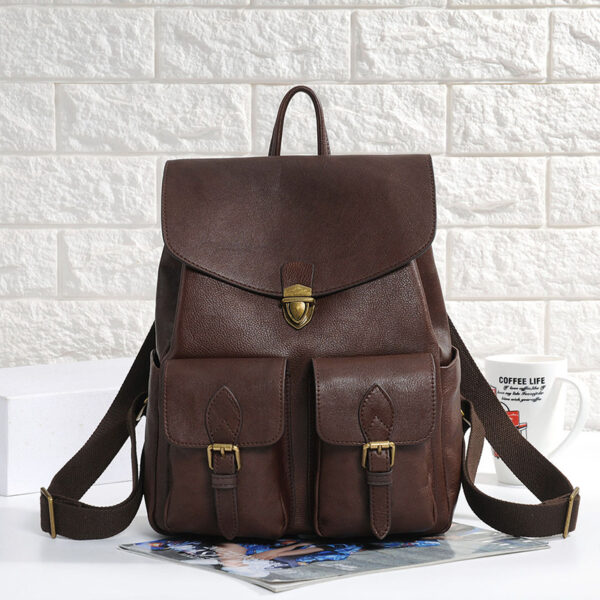 Women's First Layer Cowhide Vintage Backpack - Image 2