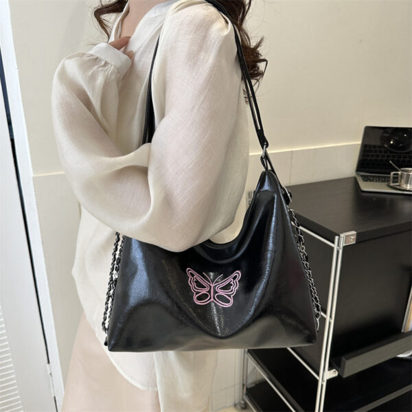 Women's Fashion Casual Soft Leather Large Capacity One-shoulder Bucket Bag - Image 5