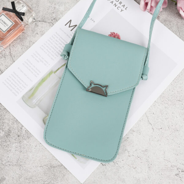 Touch Screen Women's Cat Metal Decoration Transparent Magic Multifunctional Mobile Phone Bag - Image 6