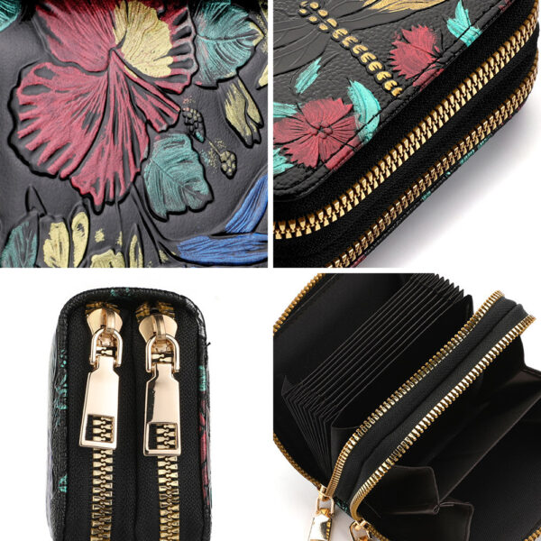 Women's Multiple Card Slots Hand-painted Wallet Double Layer - Image 2