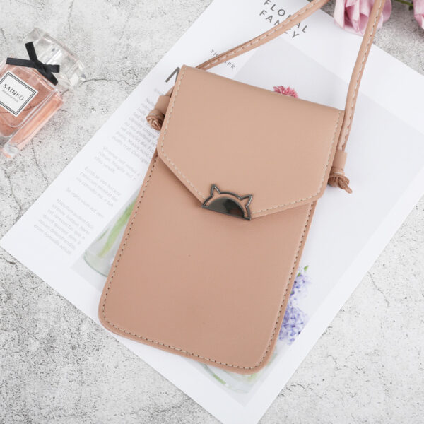 Touch Screen Women's Cat Metal Decoration Transparent Magic Multifunctional Mobile Phone Bag - Image 7