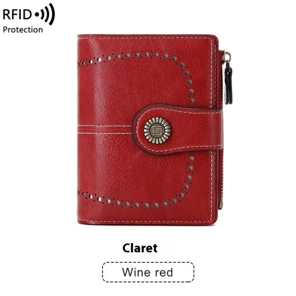 RFID Anti-theft Swiping Women's Wallet Multiple Card Slots Buckle Wallet - Image 7