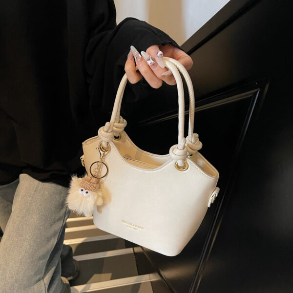 Sweet Style Zipper PU Square Women's Shoulder Crossbody Bag Solid Color Popular Commuting Fashion Small Square Bags - Image 3