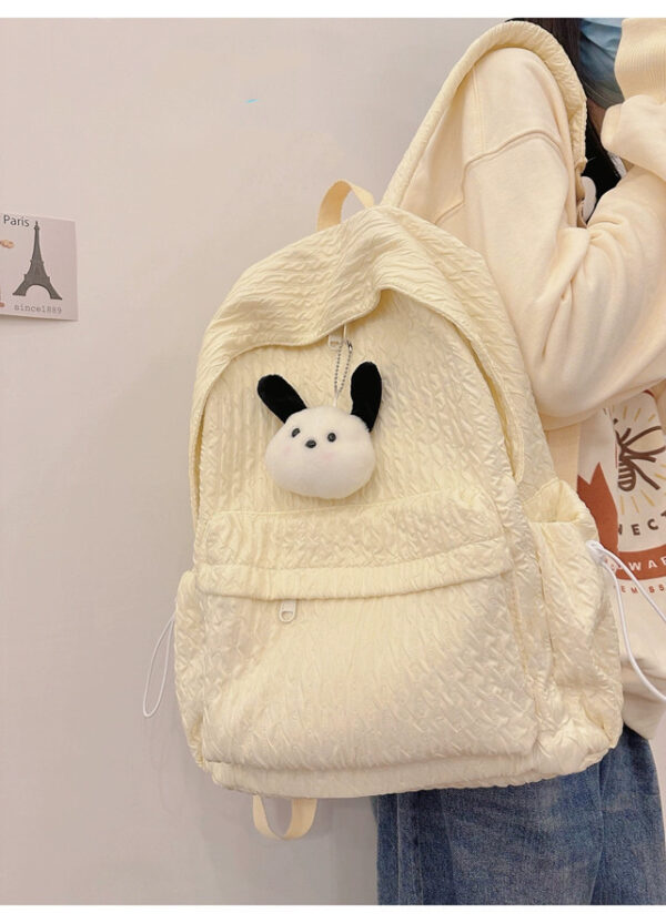 Large Capacity Simple Solid Color Backpack Middle School Students Backpack - Image 9