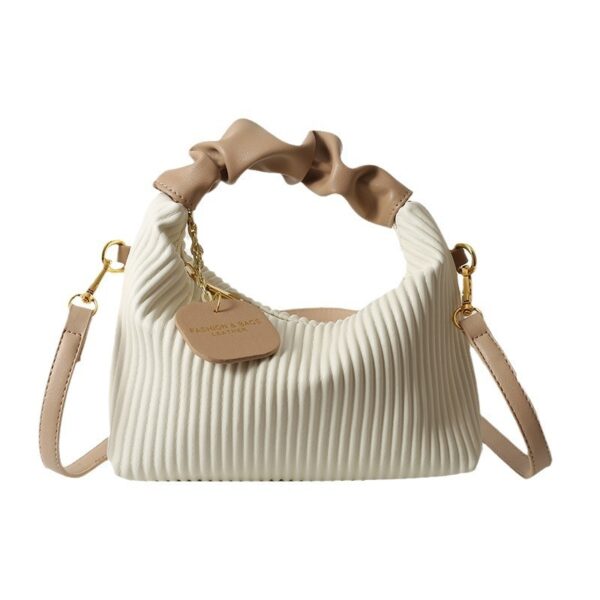 Women Fashion Crossbody Bag PU Leather Pleated Cloud Small Tote Bags Casual Simple Elegant Temperament Messenger Bags - Image 6