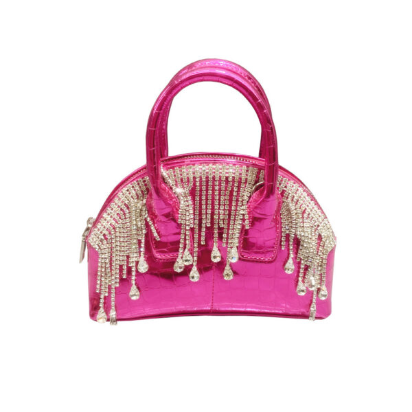 One-shoulder Crossbody Glossy Diamond Tassel Handbags - Image 7