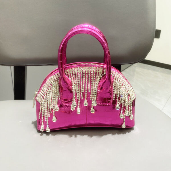One-shoulder Crossbody Glossy Diamond Tassel Handbags - Image 10
