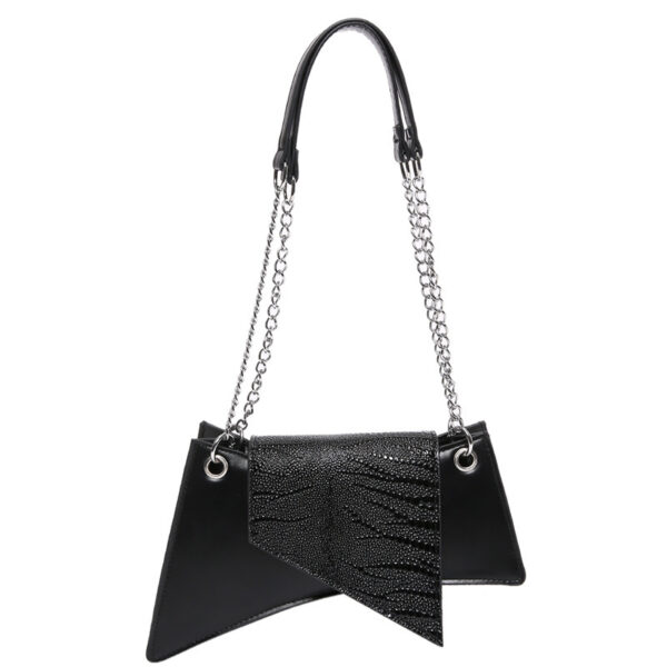 Stone Pattern Patent Leather Glossy New Square Pouch Women - Image 6