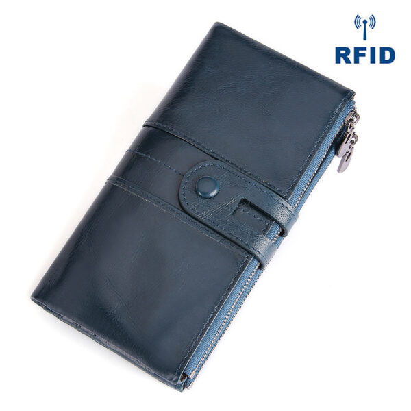 Retro Women's Leather Wallet Fashion Rfid Long Wallet - Image 4