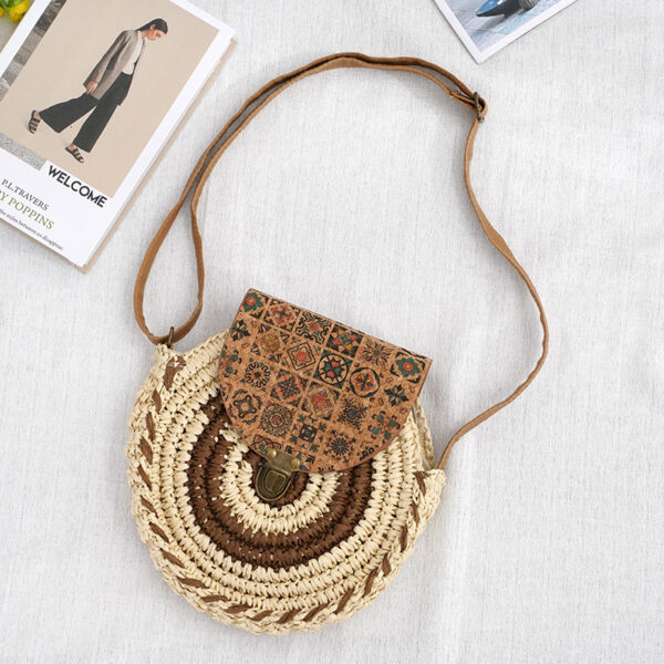 Shoulder Straw-weaved Crossbody Beach Casual Ethnic Style Mini And Simple Handmade Beach Bag - Image 4