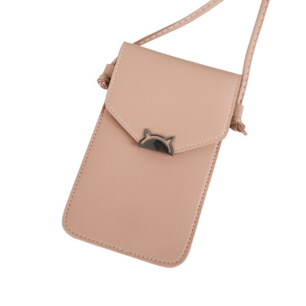 Touch Screen Women's Cat Metal Decoration Transparent Magic Multifunctional Mobile Phone Bag - Image 4