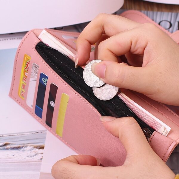 Women's Long Wallet Tri-fold Clutch Large Capacity - Image 4