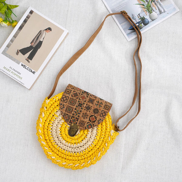 Shoulder Straw-weaved Crossbody Beach Casual Ethnic Style Mini And Simple Handmade Beach Bag - Image 3