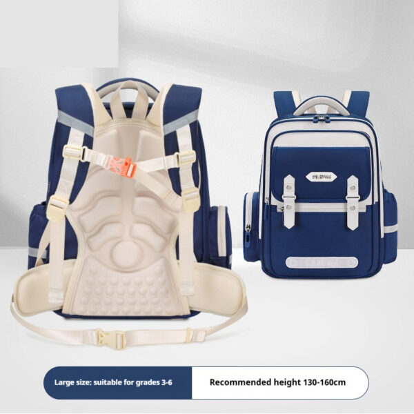 Large Capacity Burden-reducing Waterproof Children's Spine Protection Schoolbag - Image 7