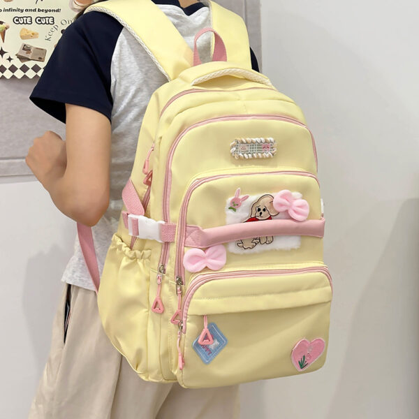 Large Capacity Contrast Color Junior High School University Style Travel Backpack - Image 3