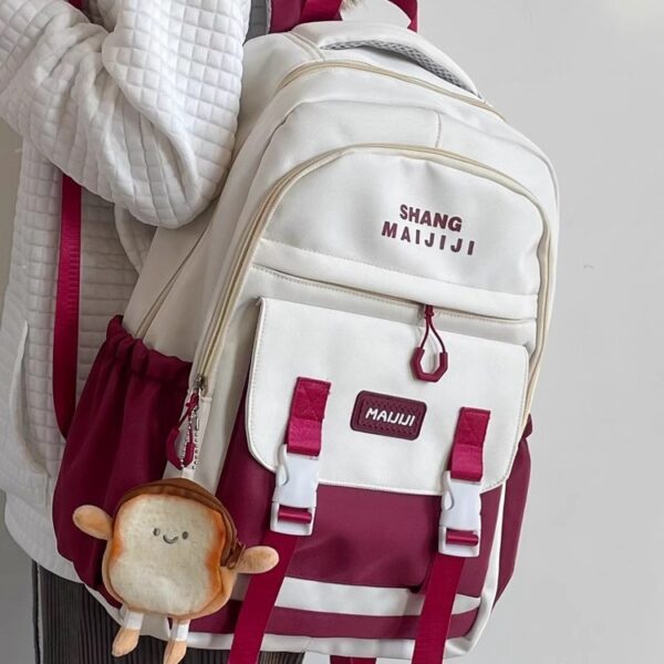 Contrast Color Large Capacity High School Student All-match Computer Backpack - Image 4