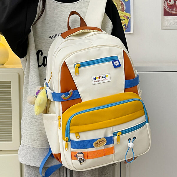 Fashion Color Contrast Large Capacity Travel Backpack - Image 2