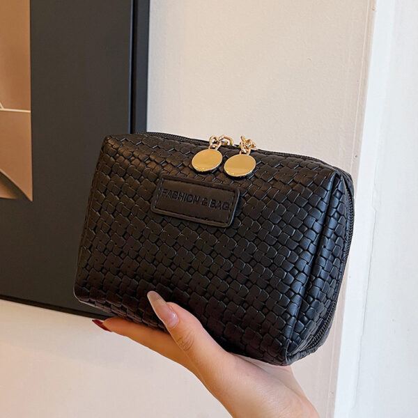 Classic Style Woven Pattern Cosmetic Bag - Image 6