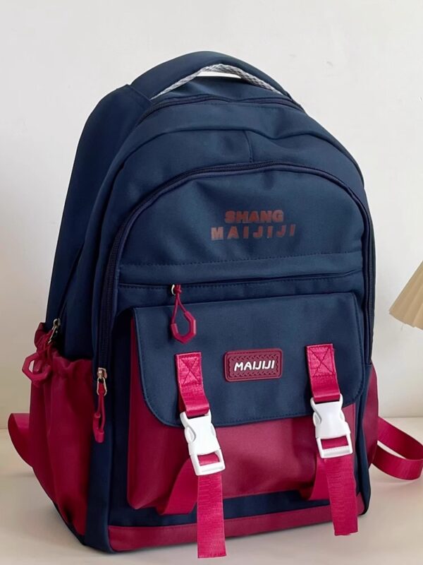 Contrast Color Large Capacity High School Student All-match Computer Backpack - Image 8