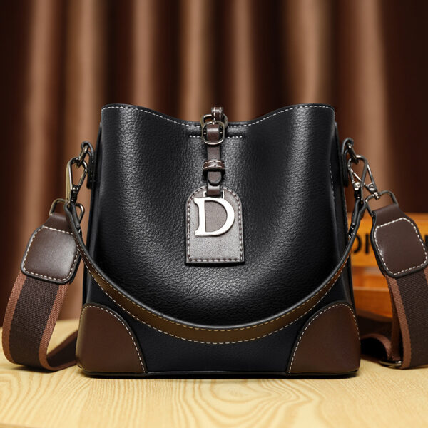 Retro Bucket Hand Shoulder Soft Leather Cross-body Bag - Image 6