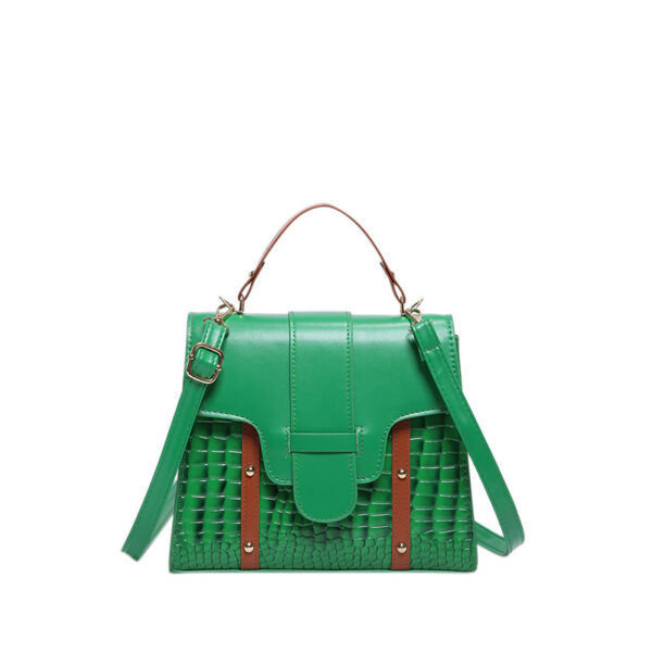 Contrast Color Alligator Print Handbag Retro Style - Image 8