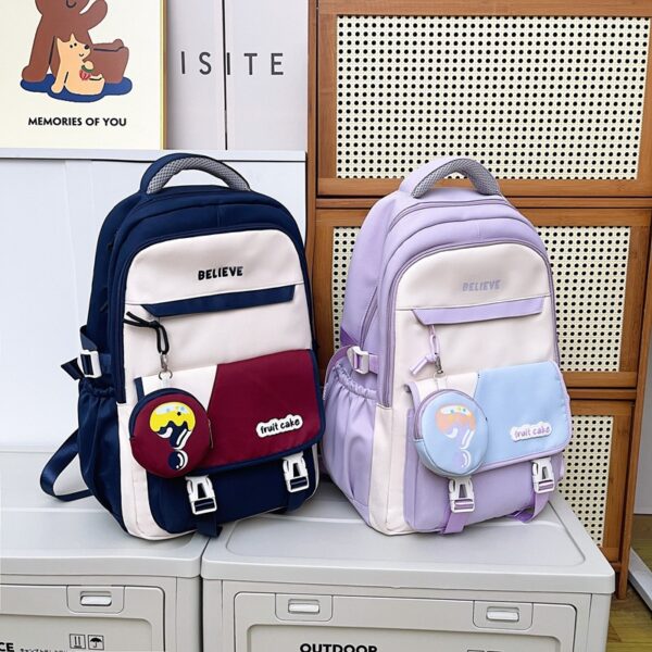 Backpack For Junior High School Girls Large Capacity Lightweight - Image 3