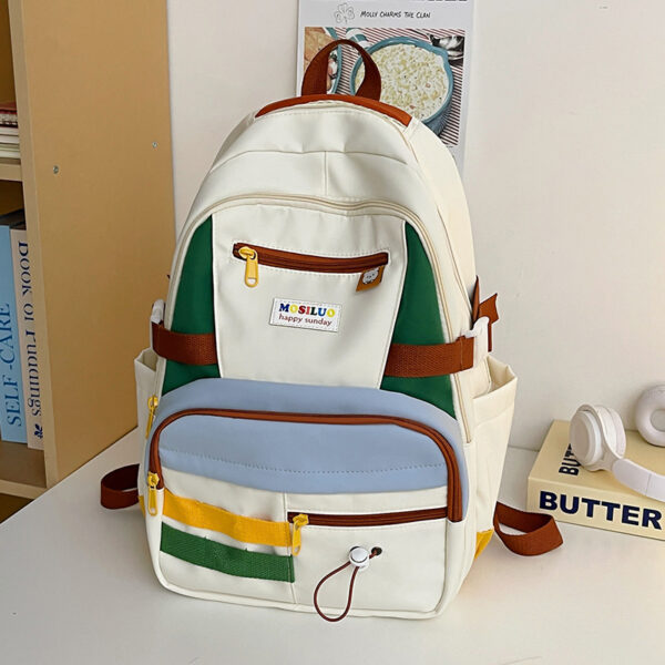 Fashion Color Contrast Large Capacity Travel Backpack - Image 8