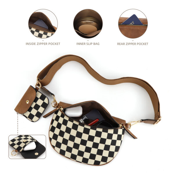 Plaid Waist Trendy All-match Messenger Bag - Image 3