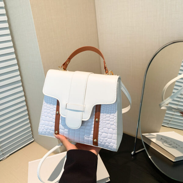 Contrast Color Alligator Print Handbag Retro Style - Image 4