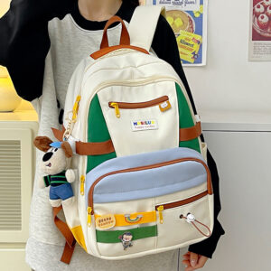 Fashion Color Contrast Large Capacity Travel Backpack
