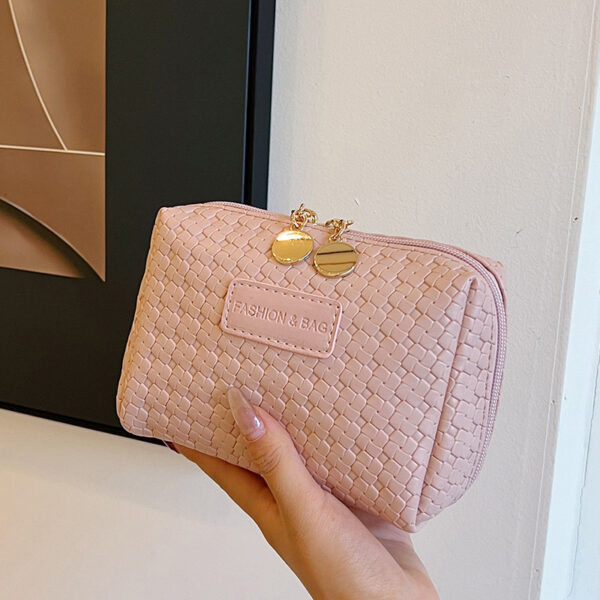 Classic Style Woven Pattern Cosmetic Bag - Image 2