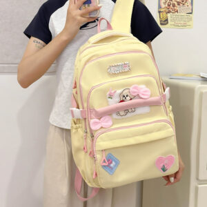 Large Capacity Contrast Color Junior High School University Style Travel Backpack