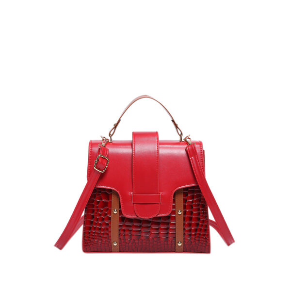 Contrast Color Alligator Print Handbag Retro Style - Image 9