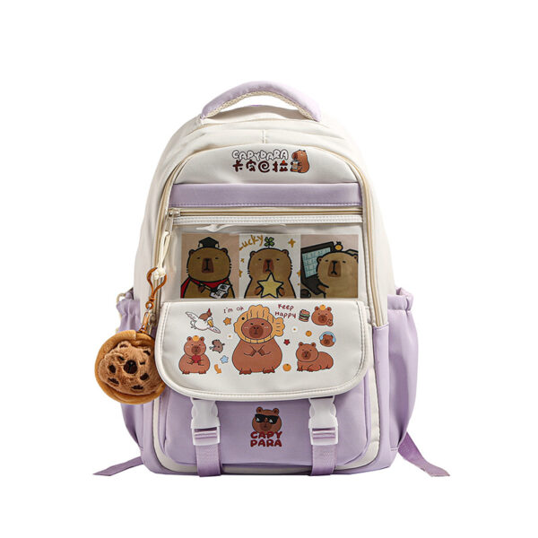 Capabala Schoolbag Cute Capybara Primary School Large Capacity - Image 7