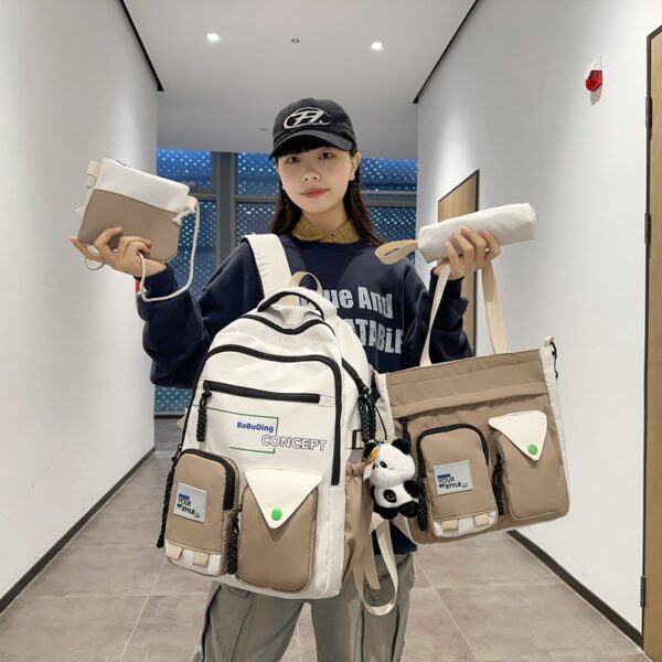 Large Capacity S Harajuku Trendy Cool All-match Schoolbag Early High School And College Student Backpack - Image 2
