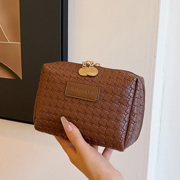 Classic Style Woven Pattern Cosmetic Bag - Image 8