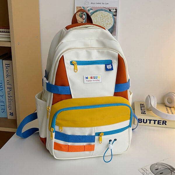 Fashion Color Contrast Large Capacity Travel Backpack - Image 7