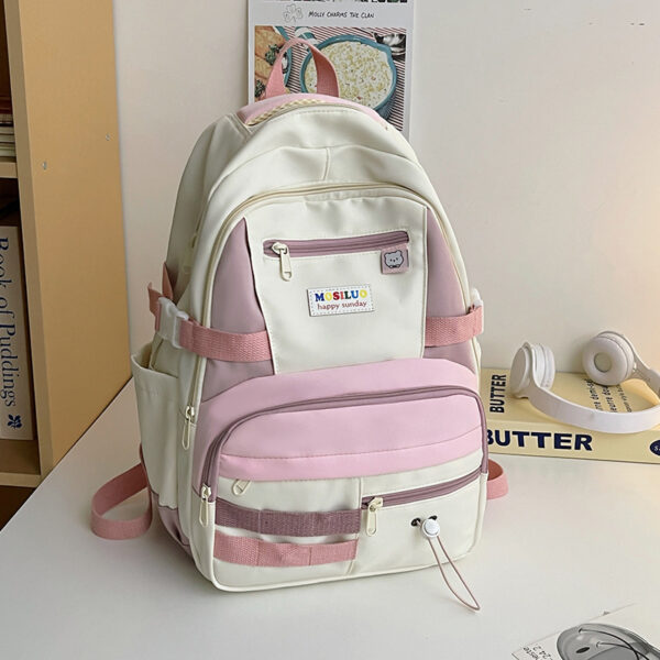 Fashion Color Contrast Large Capacity Travel Backpack - Image 9