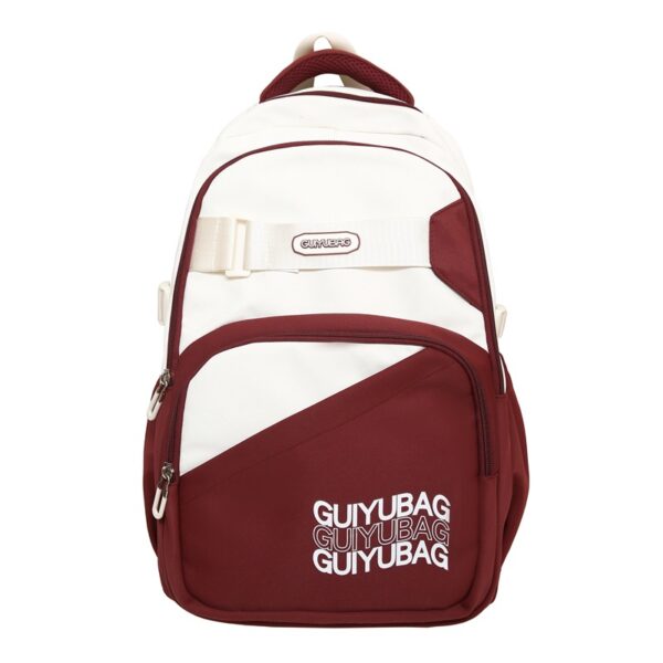 Large Capacity Lightweight Simple Textured Backpack - Image 5