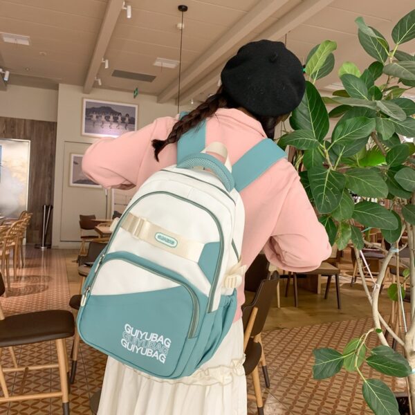 Large Capacity Lightweight Simple Textured Backpack - Image 2