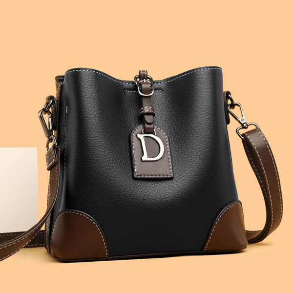 Retro Bucket Hand Shoulder Soft Leather Cross-body Bag - Image 2